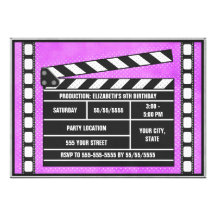 Púrpura de la tablilla de la fiesta de cumpleaños  invitaciones personalizada