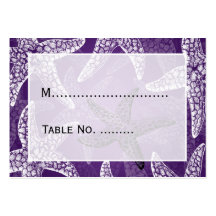 Púrpura de las estrellas de mar de Placecards del  Plantillas De Tarjetas De Visita