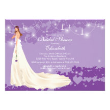 Púrpura de moda de la invitación nupcial de la duc
