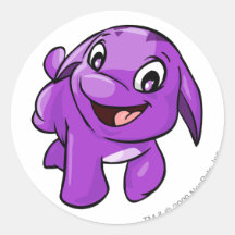 Púrpura de Poogle Pegatina Redonda