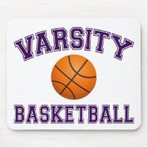 PÚRPURA DEL BALONCESTO DEL EQUIPO UNIVERSITARIO TAPETES DE RATÓN