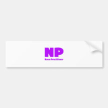 Púrpura del médico de la enfermera de NP Etiqueta De Parachoque