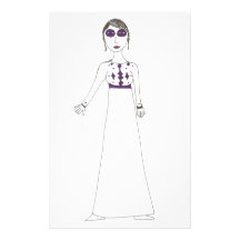 Púrpura del ojo del botón de Jane Austen Papeleria De Diseño