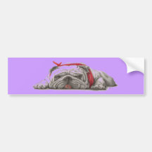 Púrpura del PERRO de BULL Etiqueta De Parachoque