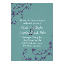 Púrpura e invitación floral del boda del remolino 