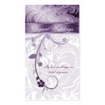 Púrpura elegante de la hoja floral del planificado tarjetas de visita