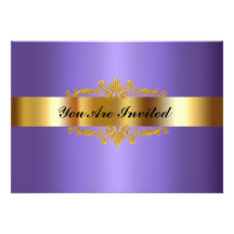 Púrpura elegante del oro de la invitación de la fi