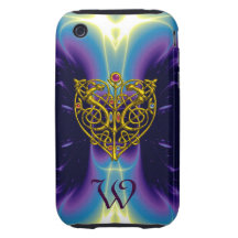Púrpura fucsia de la TARJETA DEL DÍA DE SAN VALENT iPhone 3 Tough Funda