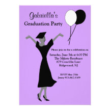 ¡Púrpura Hooray!  Invitación del día de graduación
