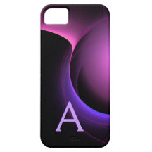Púrpura negra vibrante del MONOGRAMA del ECLIPSE iPhone 5 Case-Mate Cárcasa
