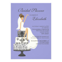 Púrpura nupcial de la invitación de la ducha de la