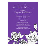 Púrpura nupcial floral elegante de la invitación d