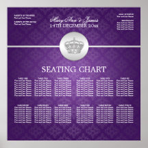 Púrpura real de la corona del boda de la carta ele impresiones