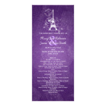 Púrpura romántica de París del programa elegante d Comunicado Personalizado