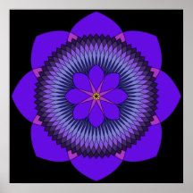Púrpura tripartita Lotus de 80 pétalos Posters