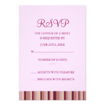 Púrpura y Brown RSVP rayado Comunicado Personalizado