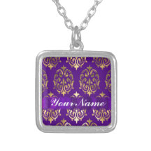 Púrpura y damasco del oro collares