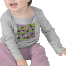 Púrpura y verde camiseta