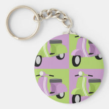 Púrpura y verde llaveros personalizados