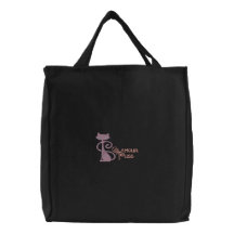 Puss del encanto bolsa bordada