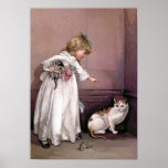 "Puss en" el ejemplo de la esquina del vintage Poster