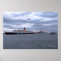 QE2 y QM2 en NYC Posters