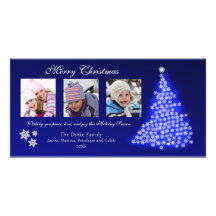 Que brilla intensamente árbol Photocard (zafiro) d Tarjeta Fotográfica Personalizada