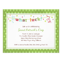 ¡Qué suerte! Invitaciones del día de San Patricio Comunicado Personal