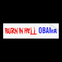 QUEMADURA EN INFIERNO, OBAMA pegatinas de parachoque
