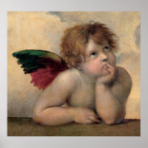 Querube de Sistine Madonna por Raphael Poster