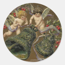 Querubes que suenan en el navidad 1906 pegatina