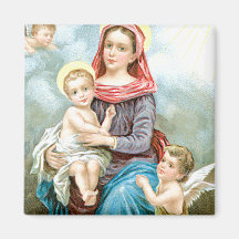 Querubes y bebé Jesús de Maria Iman De Frigorífico