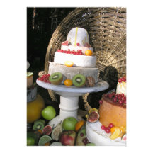 Queso y fruta invitación personalizada