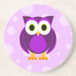 ¿Quién? Señora Purple Owl Bubble Background Posavasos Manualidades