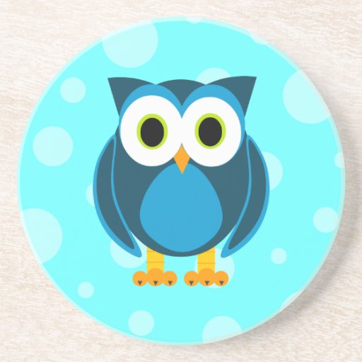 ¿Quién? Sr. Blue Owl Blue Background Posavaso Para Bebida
