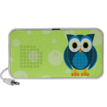 ¿Quién? Sr. Blue Owl Green Background y puntos Mp3 Altavoces
