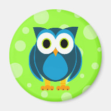 ¿Quién? Sr. Owl Cartoon Imán De Frigorifico