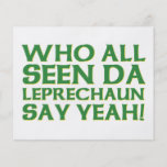 Quién todo el Leprechaun visto de DA dice sí Meme Tarjetas Publicitarias