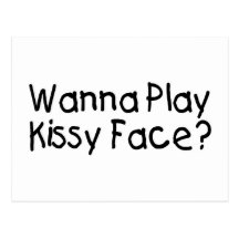 Quiera jugar Kissy hacen frente Postales
