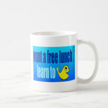 ¿quiera un almuerzo libre? aprenda pescar tazas de café