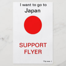 Quiero ir al aviador de la ayuda de Japón Flyer Personalizado