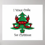 Quiero los cangrejos para el navidad impresiones
