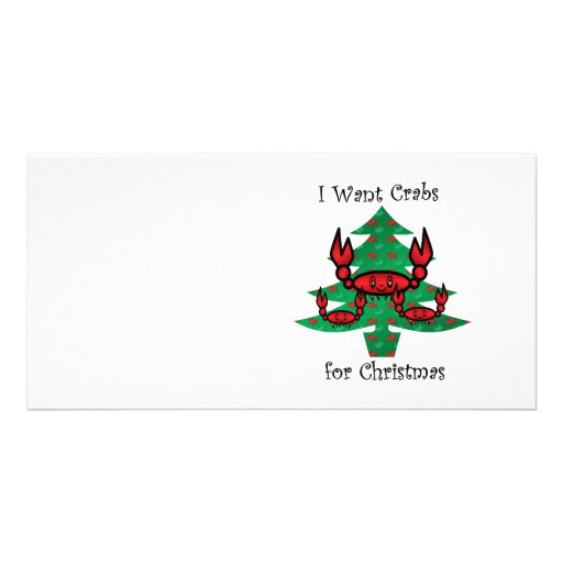 Quiero los cangrejos para el navidad tarjetas personales