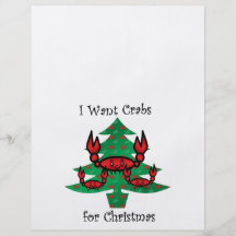 Quiero los cangrejos para el navidad tarjetones
