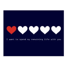 Quiero pasar mi vida restante con usted postales