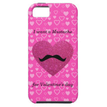 Quiero un bigote para el el día de San Valentín iPhone 5 Case-Mate Cárcasa