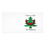 Quiero un cangrejo para el navidad tarjeta con foto personalizada