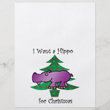 Quiero un hipopótamo para el navidad tarjetas publicitarias