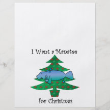 Quiero un manatee para el navidad tarjetones