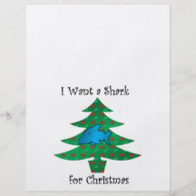 Quiero un tiburón para el navidad tarjetas publicitarias